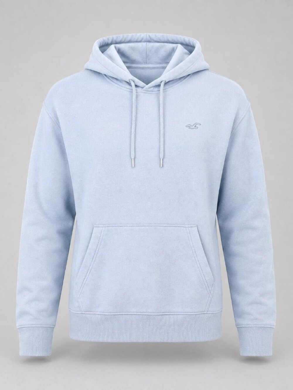 Hollister Womens Medium Sweatshirt Light Blue Pullover Hoodie Casual Wear Logo